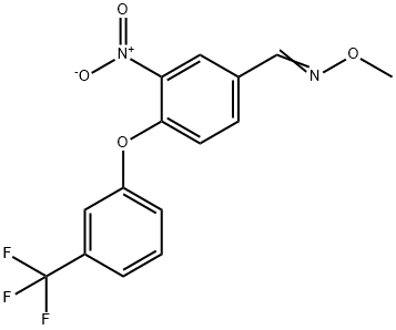 3-NITRO-4-[3-(TRIFLUOROMETHYL)PHENOXY]BENZENECARBALDEHYDE O-METHYLOXIME Struktur