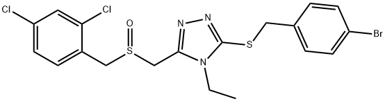 (5-[(4-BROMOBENZYL)SULFANYL]-4-ETHYL-4H-1,2,4-TRIAZOL-3-YL)METHYL 2,4-DICHLOROBENZYL SULFOXIDE Struktur