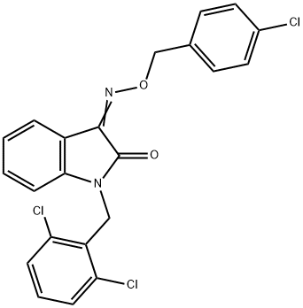 1-(2,6-DICHLOROBENZYL)-1H-INDOLE-2,3-DIONE 3-[O-(4-CHLOROBENZYL)OXIME] Struktur