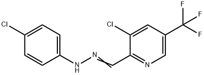 3-CHLORO-5-(TRIFLUOROMETHYL)-2-PYRIDINECARBALDEHYDE N-(4-CHLOROPHENYL)HYDRAZONE Struktur