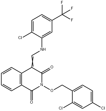 4-([2-CHLORO-5-(TRIFLUOROMETHYL)ANILINO]METHYLENE)-2-[(2,4-DICHLOROBENZYL)OXY]-1,3(2H,4H)-ISOQUINOLINEDIONE Struktur