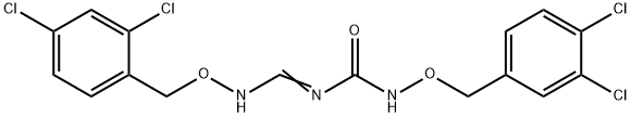 N-[(3,4-DICHLOROBENZYL)OXY]-N-(([(2,4-DICHLOROBENZYL)OXY]IMINO)METHYL)UREA Struktur