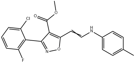 METHYL 3-(2-CHLORO-6-FLUOROPHENYL)-5-[2-(4-TOLUIDINO)VINYL]-4-ISOXAZOLECARBOXYLATE Struktur