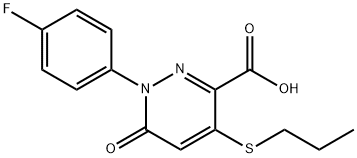 1-(4-FLUOROPHENYL)-6-OXO-4-(PROPYLSULFANYL)-1,6-DIHYDRO-3-PYRIDAZINECARBOXYLIC ACID Struktur