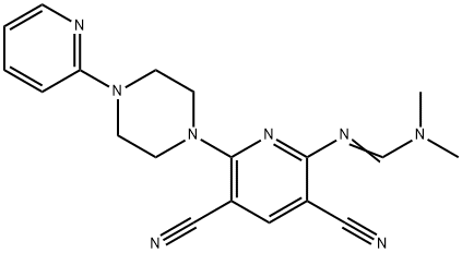 N'-(3,5-DICYANO-6-[4-(2-PYRIDINYL)PIPERAZINO]-2-PYRIDINYL)-N,N-DIMETHYLIMINOFORMAMIDE Struktur