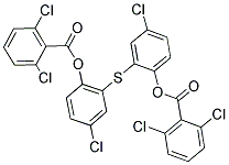 4-CHLORO-2-((5-CHLORO-2-[(2,6-DICHLOROBENZOYL)OXY]PHENYL)THIO)PHENYL 2,6-DICHLOROBENZOATE Struktur