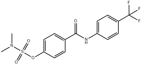 N,N-DIMETHYL(4-([4-(TRIFLUOROMETHYL)ANILINO]CARBONYL)PHENYL)SULFAMATE Struktur