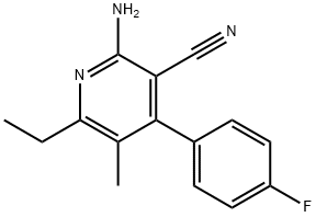 2-AMINO-6-ETHYL-4-(4-FLUOROPHENYL)-5-METHYLNICOTINONITRILE Struktur