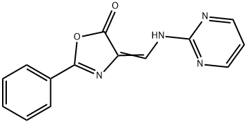 2-PHENYL-4-[(2-PYRIMIDINYLAMINO)METHYLENE]-1,3-OXAZOL-5(4H)-ONE Struktur