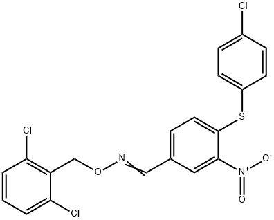 4-[(4-CHLOROPHENYL)SULFANYL]-3-NITROBENZENECARBALDEHYDE O-(2,6-DICHLOROBENZYL)OXIME Struktur