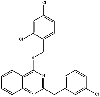 2-(3-CHLOROBENZYL)-4-QUINAZOLINYL 2,4-DICHLOROBENZYL SULFIDE Struktur