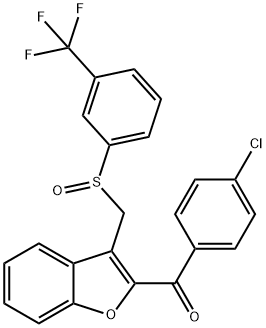 (4-CHLOROPHENYL)[3-(([3-(TRIFLUOROMETHYL)PHENYL]SULFINYL)METHYL)-1-BENZOFURAN-2-YL]METHANONE Struktur