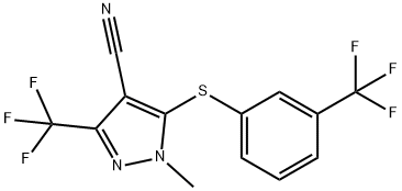 1-METHYL-3-(TRIFLUOROMETHYL)-5-([3-(TRIFLUOROMETHYL)PHENYL]SULFANYL)-1H-PYRAZOLE-4-CARBONITRILE Struktur