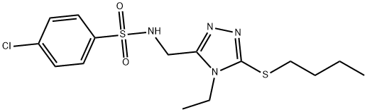 N-([5-(BUTYLSULFANYL)-4-ETHYL-4H-1,2,4-TRIAZOL-3-YL]METHYL)-4-CHLOROBENZENESULFONAMIDE Struktur