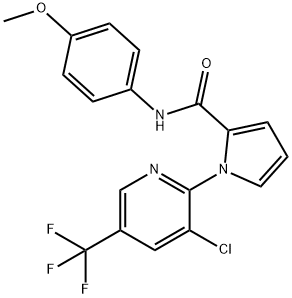 1-[3-CHLORO-5-(TRIFLUOROMETHYL)-2-PYRIDINYL]-N-(4-METHOXYPHENYL)-1H-PYRROLE-2-CARBOXAMIDE Struktur