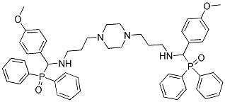 N1-[(DIPHENYLPHOSPHORYL)(4-METHOXYPHENYL)METHYL]-3-[4-(3-([(DIPHENYLPHOSPHORYL)(4-METHOXYPHENYL)METHYL]AMINO)PROPYL)PIPERAZINO]PROPAN-1-AMINE Struktur