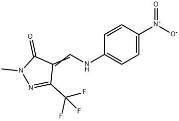 2-METHYL-4-[(4-NITROANILINO)METHYLENE]-5-(TRIFLUOROMETHYL)-2,4-DIHYDRO-3H-PYRAZOL-3-ONE Struktur