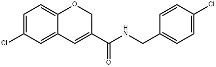 6-CHLORO-N-(4-CHLOROBENZYL)-2H-CHROMENE-3-CARBOXAMIDE Struktur