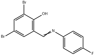 2,4-DIBROMO-6-([(4-FLUOROPHENYL)IMINO]METHYL)BENZENOL Struktur