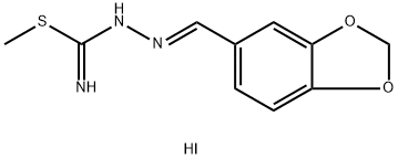 2,3-DIAZA-4-BENZO[3,4-D]1,3-DIOXOLAN-5-YL-1-METHYLTHIOBUTA-1,3-DIENYLAMINE, HYDROIODIDE Struktur