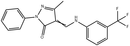 3-METHYL-1-PHENYL-4-(((3-(TRIFLUOROMETHYL)PHENYL)AMINO)METHYLENE)-2-PYRAZOLIN-5-ONE Struktur