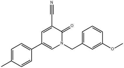 1-(3-METHOXYBENZYL)-5-(4-METHYLPHENYL)-2-OXO-1,2-DIHYDRO-3-PYRIDINECARBONITRILE Struktur