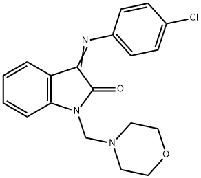 3-(AZA(4-CHLOROPHENYL)METHYLENE)-1-(MORPHOLIN-4-YLMETHYL)INDOLIN-2-ONE Struktur