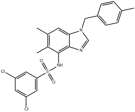 3,5-DICHLORO-N-[5,6-DIMETHYL-1-(4-METHYLBENZYL)-1H-1,3-BENZIMIDAZOL-4-YL]BENZENESULFONAMIDE Struktur