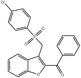 (3-([(4-CHLOROPHENYL)SULFONYL]METHYL)-1-BENZOFURAN-2-YL)(PHENYL)METHANONE Struktur