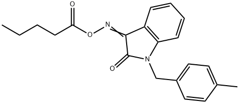 1-(4-METHYLBENZYL)-3-[(PENTANOYLOXY)IMINO]-1,3-DIHYDRO-2H-INDOL-2-ONE Struktur