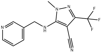 1-METHYL-5-[(3-PYRIDINYLMETHYL)AMINO]-3-(TRIFLUOROMETHYL)-1H-PYRAZOLE-4-CARBONITRILE Struktur