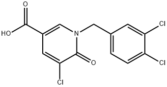 5-CHLORO-1-(3,4-DICHLORO-BENZYL)-6-OXO-1,6-DIHYDRO-PYRIDINE-3-CARBOXYLIC ACID Struktur