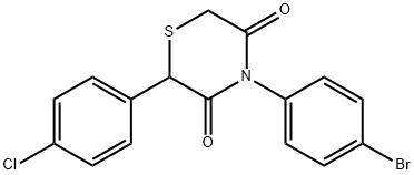 4-(4-BROMOPHENYL)-2-(4-CHLOROPHENYL)-3,5-THIOMORPHOLINEDIONE Struktur