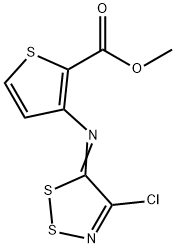 METHYL 3-[(4-CHLORO-5H-1,2,3-DITHIAZOL-5-YLIDEN)AMINO]-2-THIOPHENECARBOXYLATE Struktur