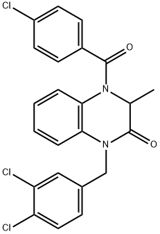 4-(4-CHLOROBENZOYL)-1-(3,4-DICHLOROBENZYL)-3-METHYL-3,4-DIHYDRO-2(1H)-QUINOXALINONE Struktur