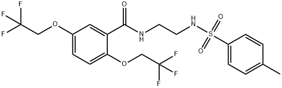 N-(2-([(4-METHYLPHENYL)SULFONYL]AMINO)ETHYL)-2,5-BIS(2,2,2-TRIFLUOROETHOXY)BENZENECARBOXAMIDE Struktur