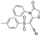 2-((4-METHYLPHENYL)SULFONYL)-2-(4-OXO-5-PHENYL(2,5-THIAZOLIDINYLIDENE))ETHANENITRILE Struktur