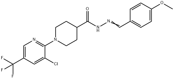 1-[3-CHLORO-5-(TRIFLUOROMETHYL)-2-PYRIDINYL]-N'-[(4-METHOXYPHENYL)METHYLENE]-4-PIPERIDINECARBOHYDRAZIDE Struktur