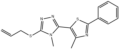 3-(ALLYLSULFANYL)-4-METHYL-5-(4-METHYL-2-PHENYL-1,3-THIAZOL-5-YL)-4H-1,2,4-TRIAZOLE Struktur