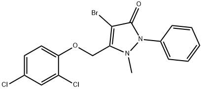 3-((2,4-DICHLOROPHENOXY)METHYL)-4-BROMO-2-METHYL-1-PHENYL-3-PYRAZOLIN-5-ONE Struktur