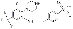 1-AMINO-3-CHLORO-2-PIPERAZINO-5-(TRIFLUOROMETHYL)PYRIDINIUM 4-METHYLBENZENE-1-SULFONATE Struktur