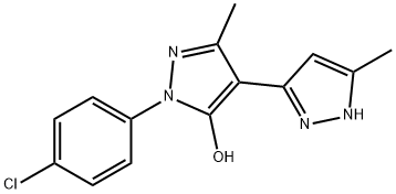 1-(4-CHLOROPHENYL)-1'-H-3,3'-DIMETHYL-5-HYDROXY[4,5']-BIPYRAZOL Struktur