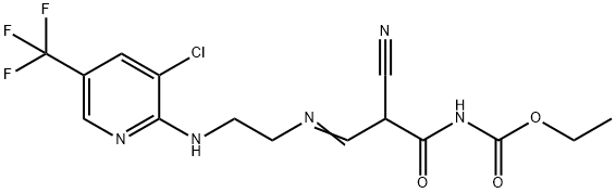 ETHYL N-(3-[(2-([3-CHLORO-5-(TRIFLUOROMETHYL)-2-PYRIDINYL]AMINO)ETHYL)IMINO]-2-CYANOPROPANOYL)CARBAMATE Struktur