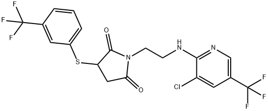 1-(2-([3-CHLORO-5-(TRIFLUOROMETHYL)-2-PYRIDINYL]AMINO)ETHYL)-3-([3-(TRIFLUOROMETHYL)PHENYL]SULFANYL)DIHYDRO-1H-PYRROLE-2,5-DIONE Struktur