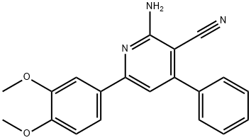 2-AMINO-6-(3,4-DIMETHOXYPHENYL)-4-PHENYLNICOTINONITRILE Struktur