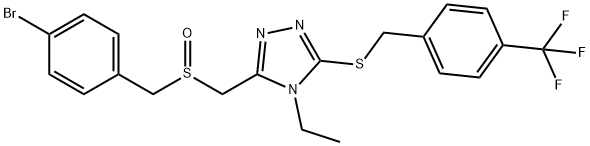 3-([(4-BROMOBENZYL)SULFINYL]METHYL)-4-ETHYL-5-([4-(TRIFLUOROMETHYL)BENZYL]SULFANYL)-4H-1,2,4-TRIAZOLE Struktur