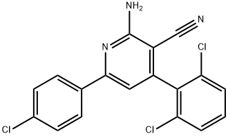 2-AMINO-6-(4-CHLOROPHENYL)-4-(2,6-DICHLOROPHENYL)NICOTINONITRILE Struktur