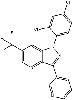 1-(2,4-DICHLOROPHENYL)-3-(3-PYRIDINYL)-6-(TRIFLUOROMETHYL)-1H-PYRAZOLO[4,3-B]PYRIDINE Struktur