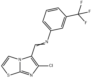 N-[(6-CHLOROIMIDAZO[2,1-B][1,3]THIAZOL-5-YL)METHYLENE]-3-(TRIFLUOROMETHYL)ANILINE Struktur