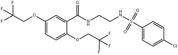 N-(2-([(4-CHLOROPHENYL)SULFONYL]AMINO)ETHYL)-2,5-BIS(2,2,2-TRIFLUOROETHOXY)BENZENECARBOXAMIDE Struktur